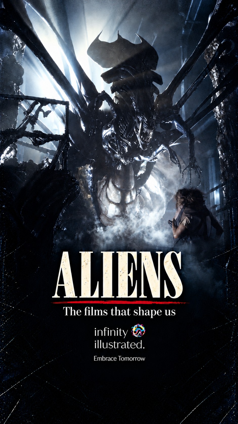 Aliens editorial cover featuring the Queen and Ripley