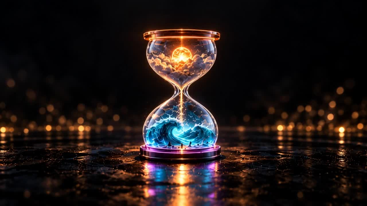 The hourglass at the centre of Infinity Illustrated’s journey through imagined worlds
