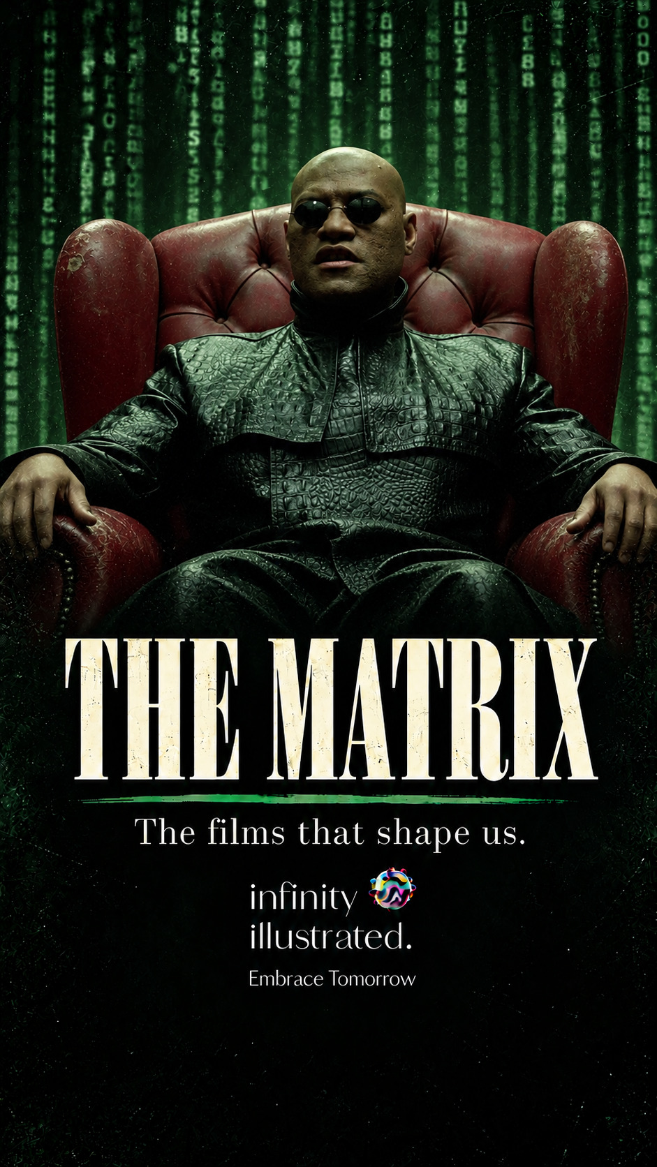 Morpheus in the approved Matrix editorial cover with Infinity Illustrated branding